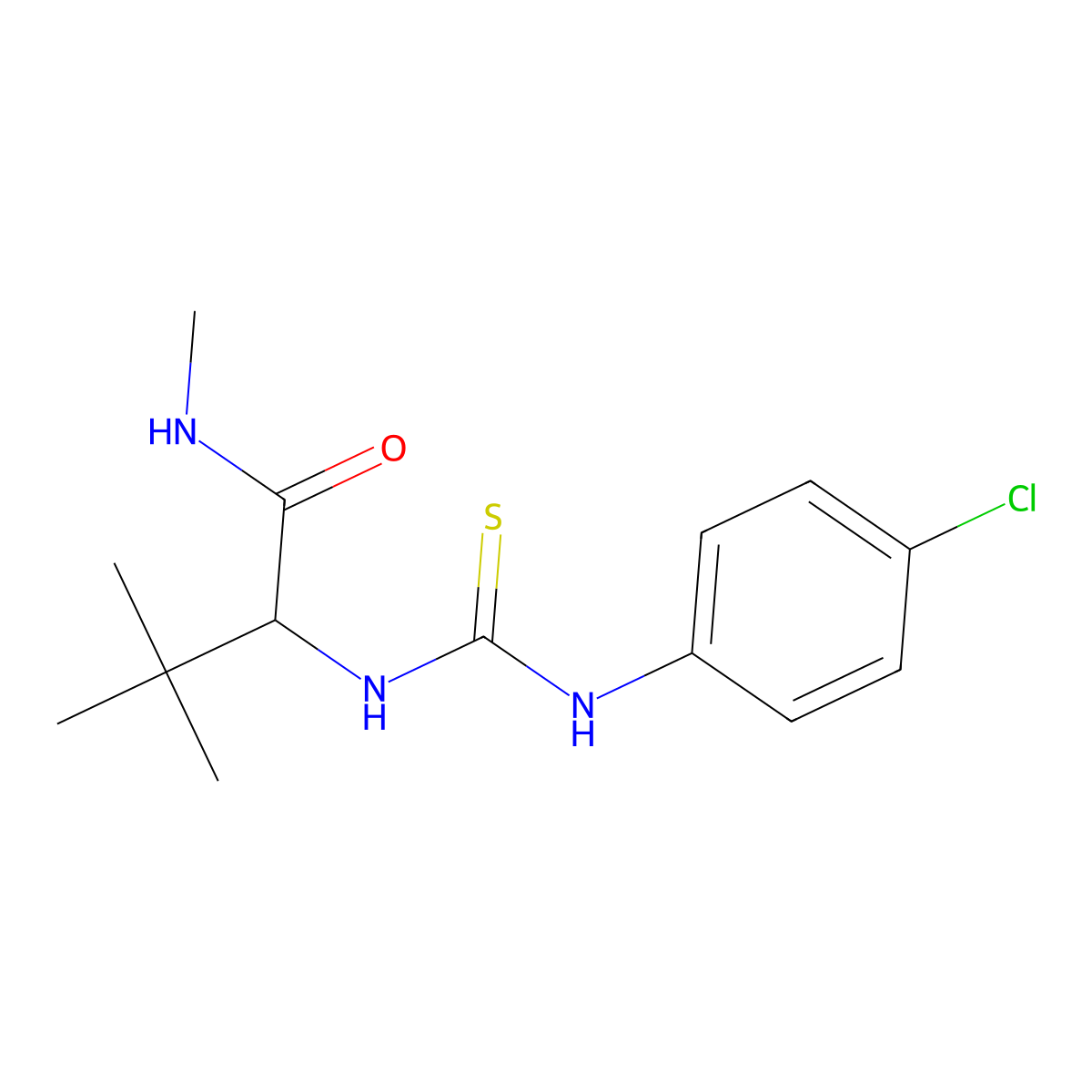 2-{[(4-chloroanilino)carbothioyl]amino}-N,3,3-trimethylbutanamide molecular structure, CAS 318256-11-0