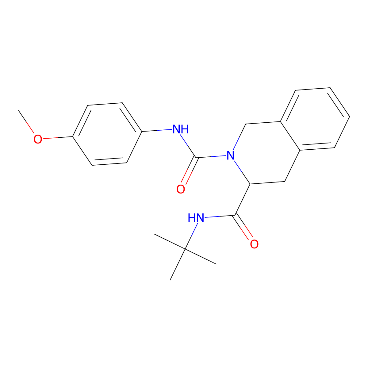 N~3~-(tert-butyl)-N~2~-(4-methoxyphenyl)-3,4-dihydro-2,3(1H)-isoquinolinedicarboxamide molecular structure, CAS 318256-28-9