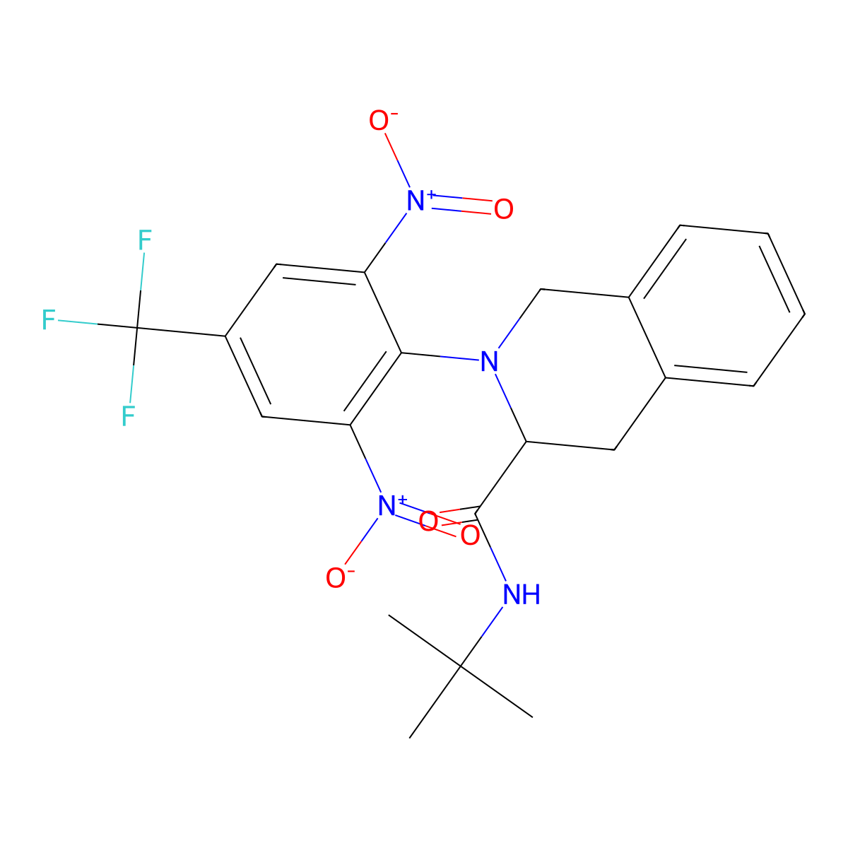 N-(tert-butyl)-2-[2,6-dinitro-4-(trifluoromethyl)phenyl]-1,2,3,4-tetrahydro-3-isoquinolinecarboxamide molecular structure, CAS 318256-35-8