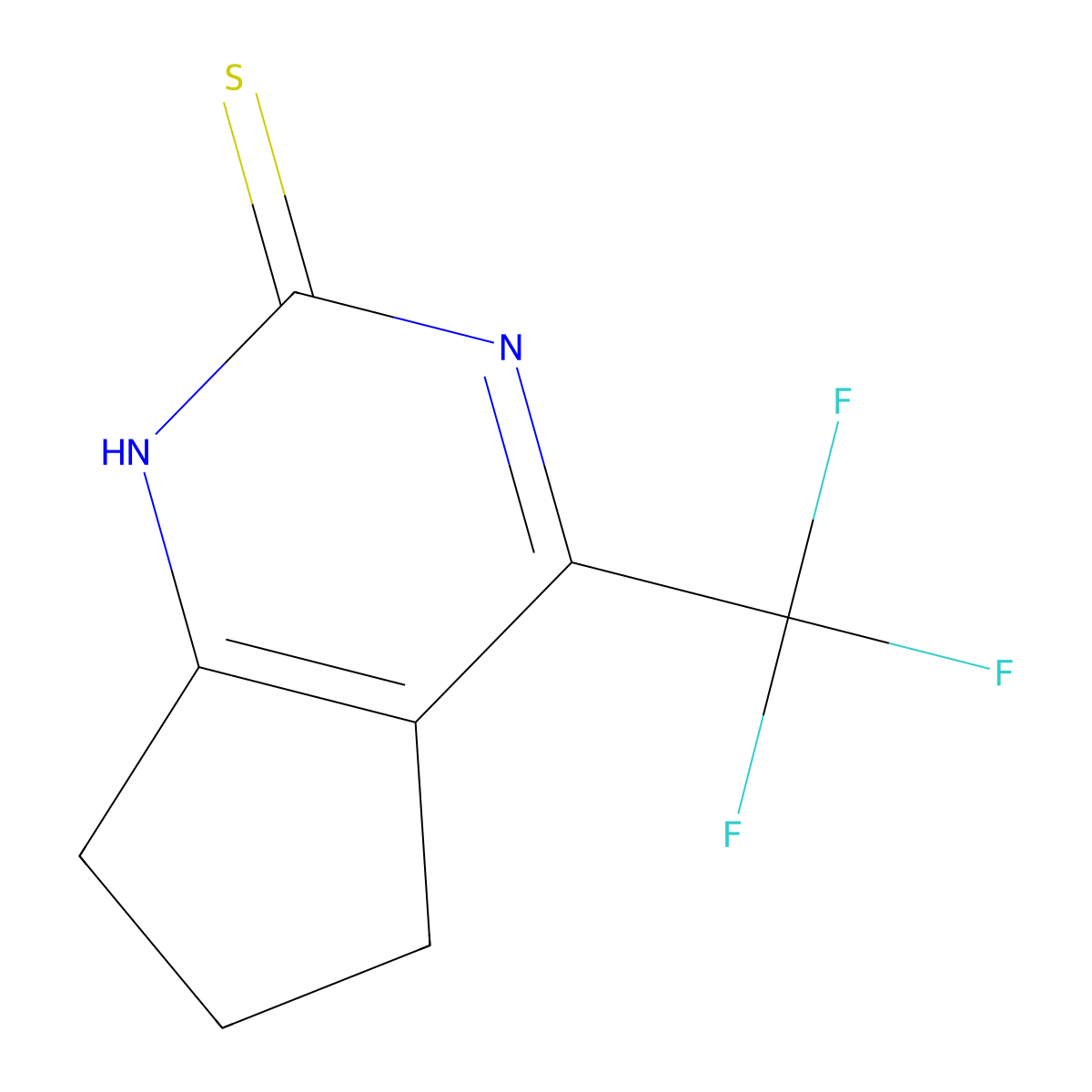 4-(Trifluoromethyl)-1,5,6,7-tetrahydrocyclopenta[d]pyrimidine-2-thione molecular structure, CAS 318258-17-2