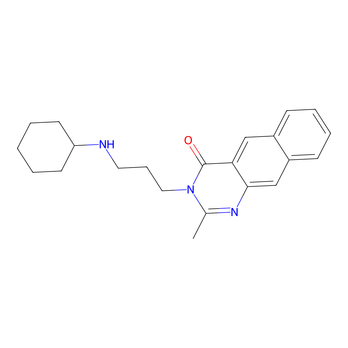 3-[3-(Cyclohexylamino)propyl]-2-methylbenzo[g]quinazolin-4-one molecular structure, CAS 318258-49-0