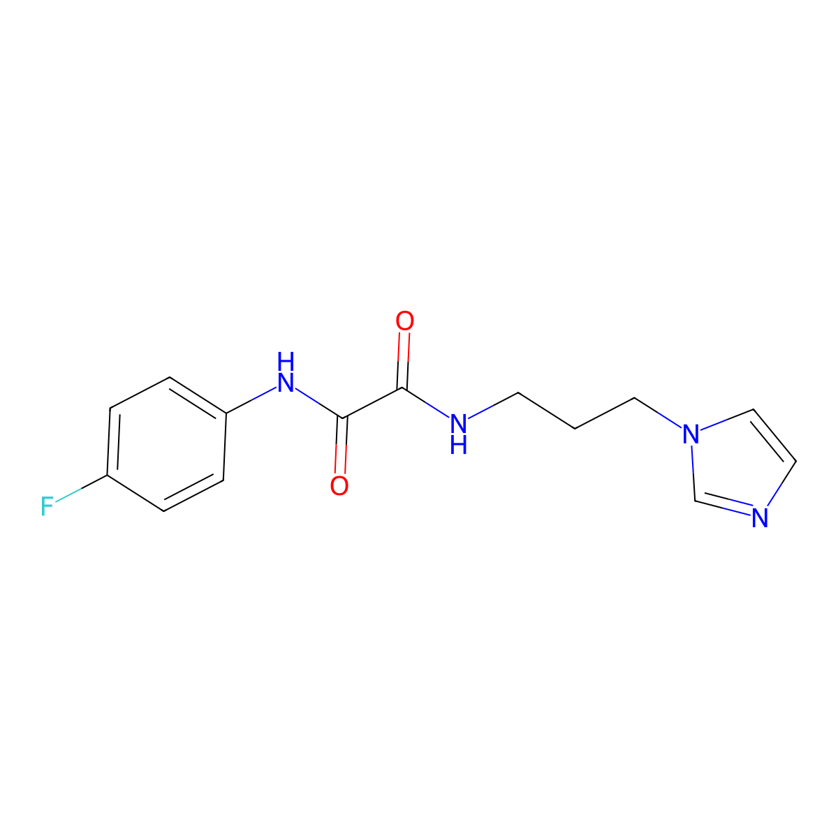 N'-(4-fluorophenyl)-N-(3-imidazol-1-ylpropyl)oxamide molecular structure, CAS 318258-79-6