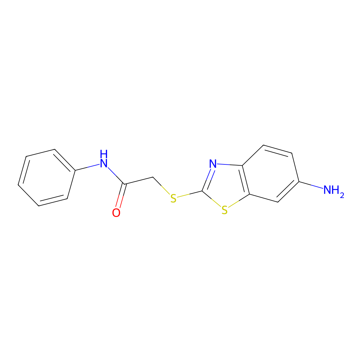2-[(6-amino-1,3-benzothiazol-2-yl)sulfanyl]-N-phenylacetamide molecular structure, CAS 318258-80-9