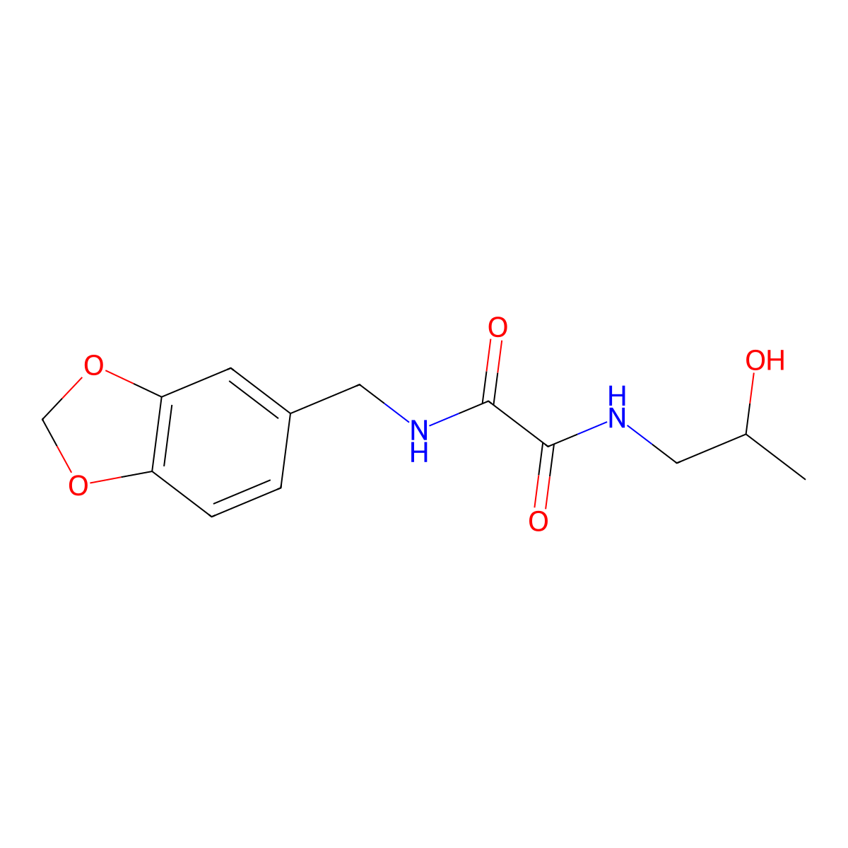 N-(1,3-benzodioxol-5-ylmethyl)-N'-(2-hydroxypropyl)oxamide molecular structure, CAS 318258-90-1