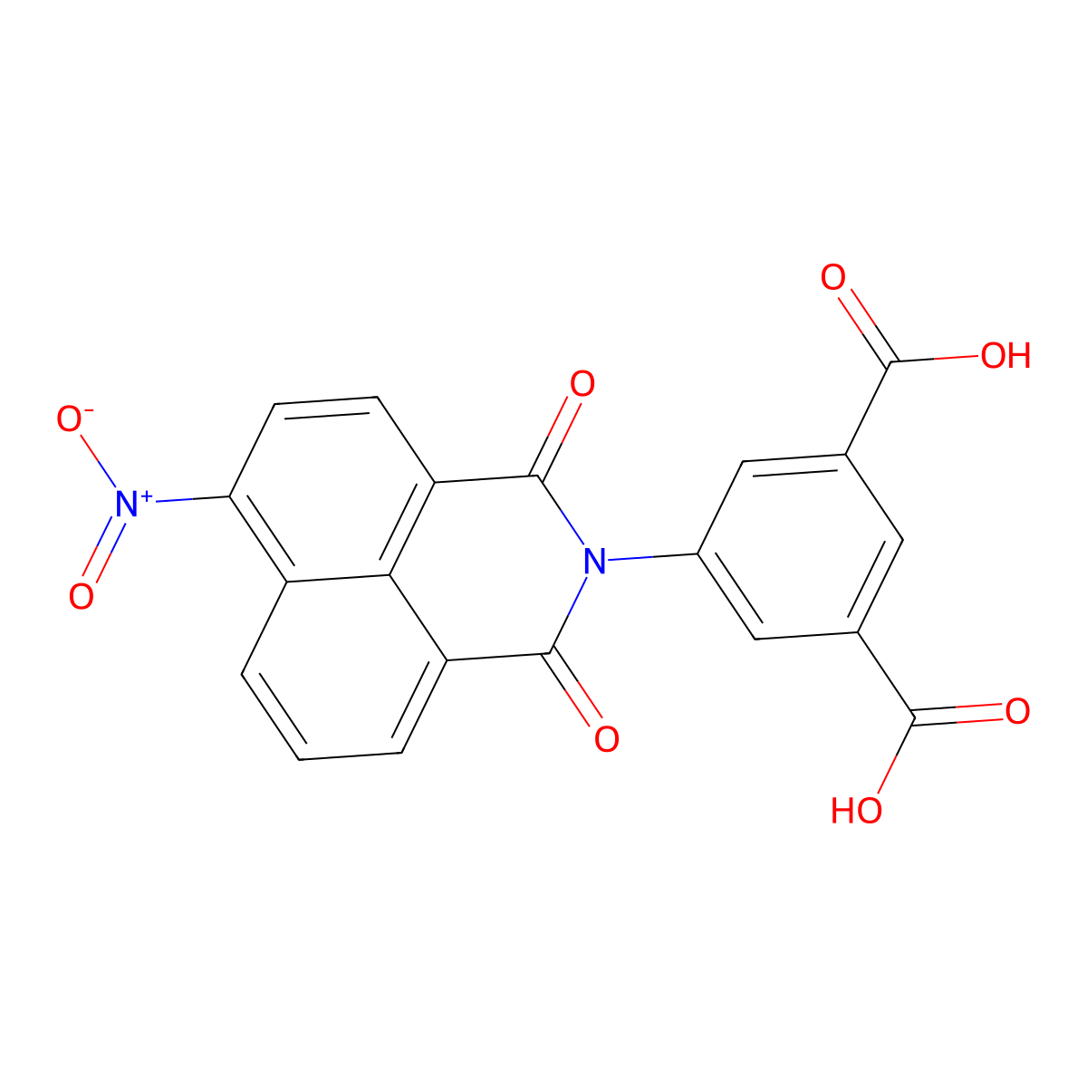 5-(6-nitro-1,3-dioxo-1H-benzo[de]isoquinolin-2(3H)-yl)isophthalic acid molecular structure, CAS 318258-97-8