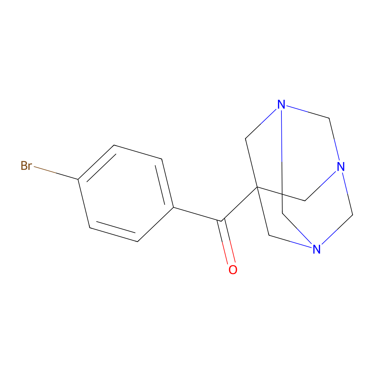 (4-Bromophenyl)(1,3,5-triazatricyclo[3.3.1.1~3,7~]dec-7-yl)methanone molecular structure, CAS 318259-58-4
