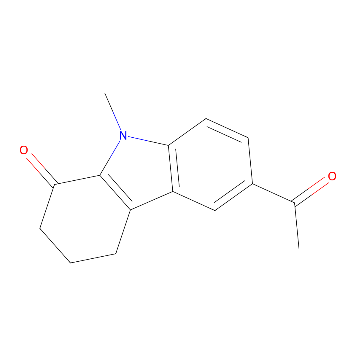 6-acetyl-9-methyl-3,4-dihydro-2H-carbazol-1-one molecular structure, CAS 318259-64-2