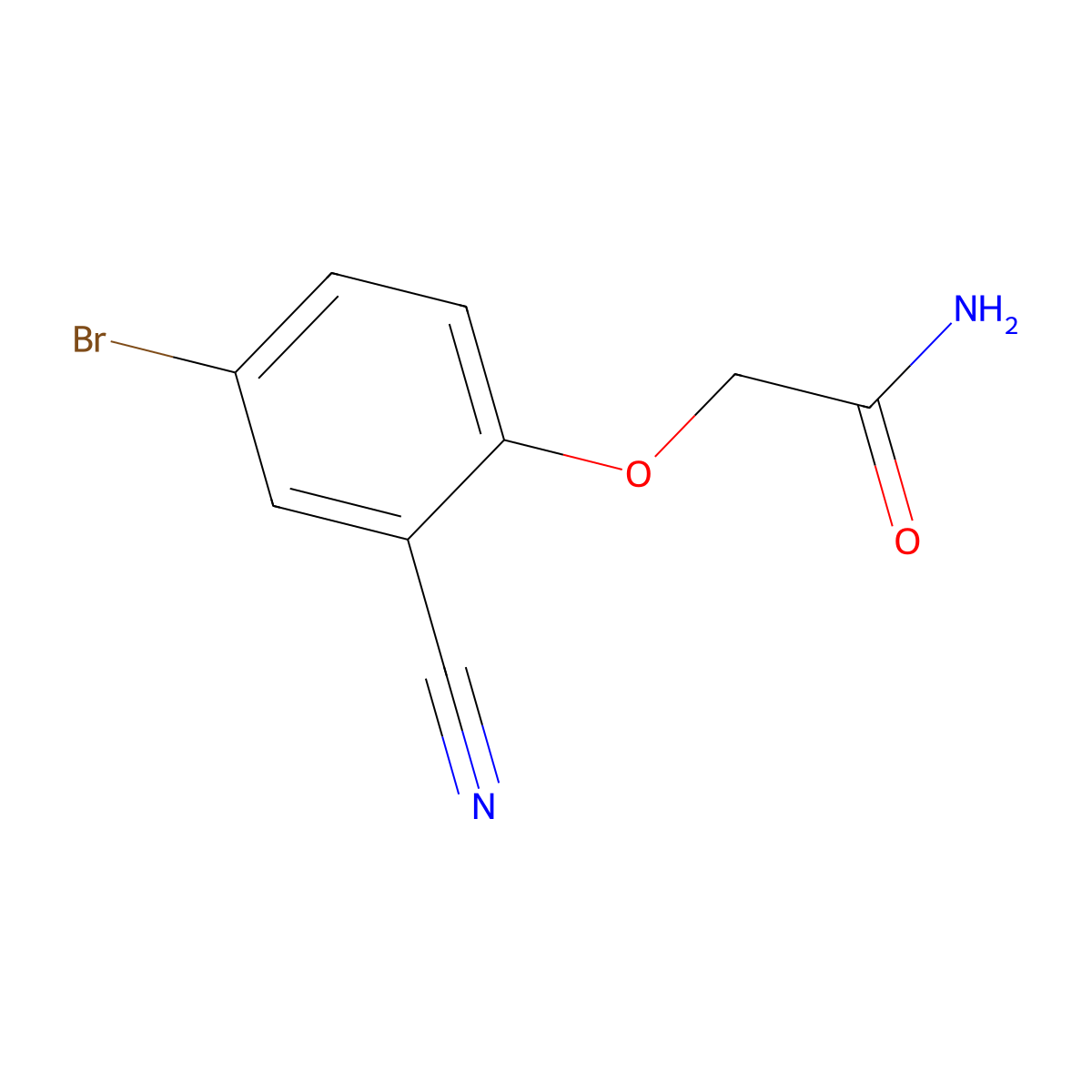 2-(4-Bromo-2-cyanophenoxy)acetamide molecular structure, CAS 318259-87-9
