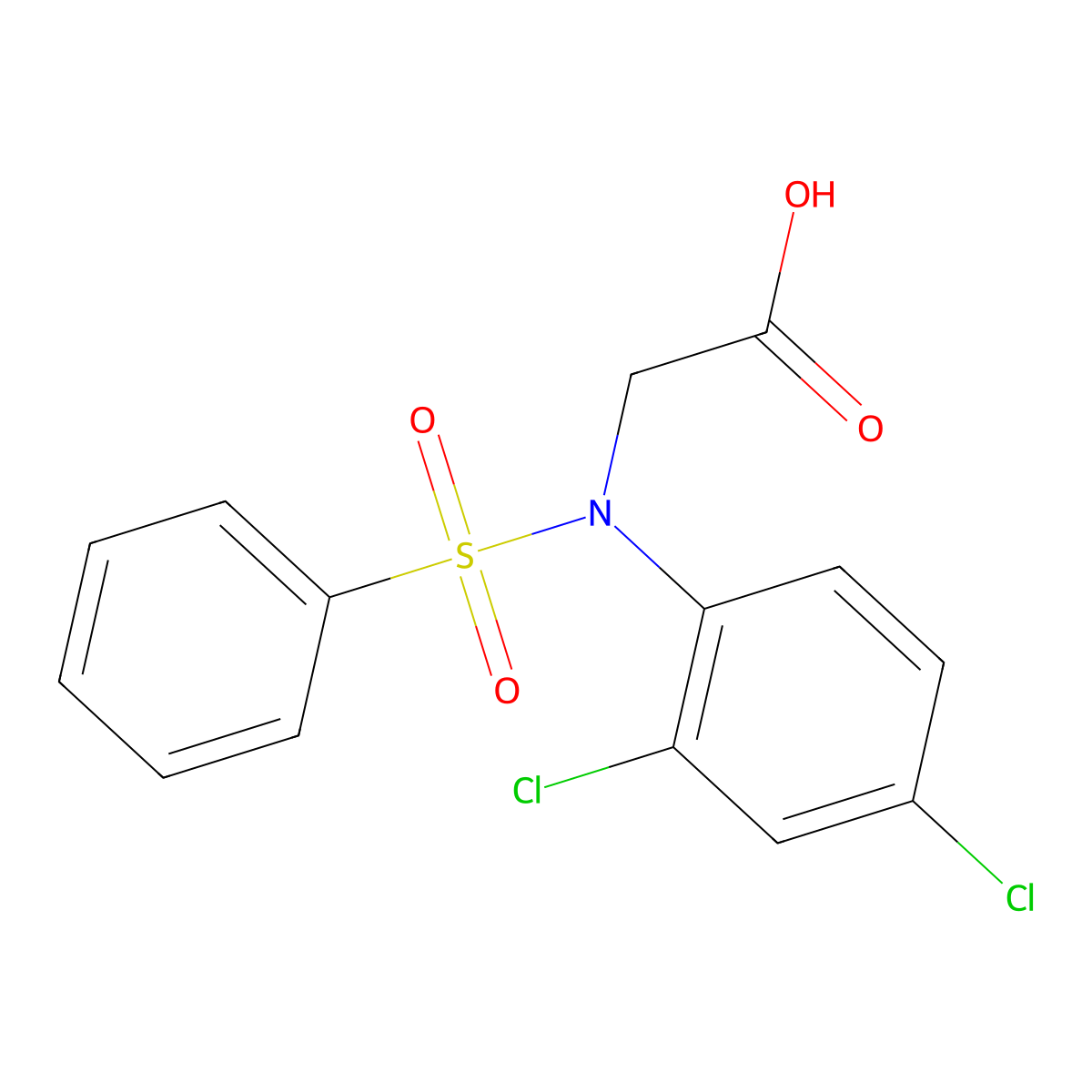 N-(2,4-Dichlorophenyl)-N-(phenylsulfonyl)glycine molecular structure, CAS 318259-92-6