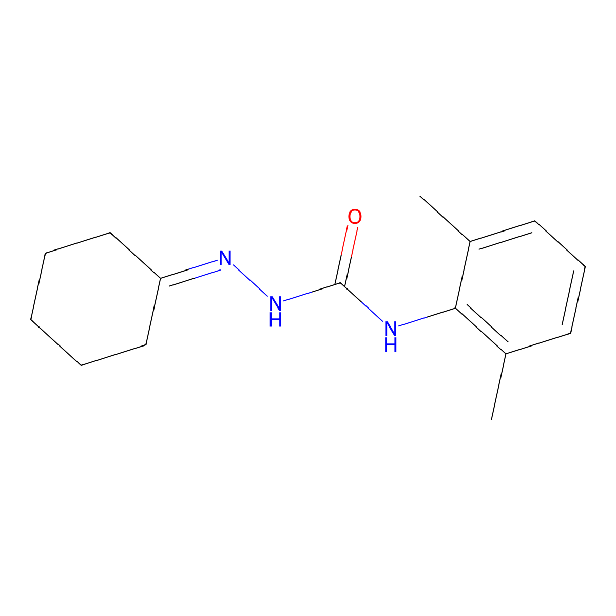 1-(Cyclohexylideneamino)-3-(2,6-dimethylphenyl)urea molecular structure, CAS 318269-90-8