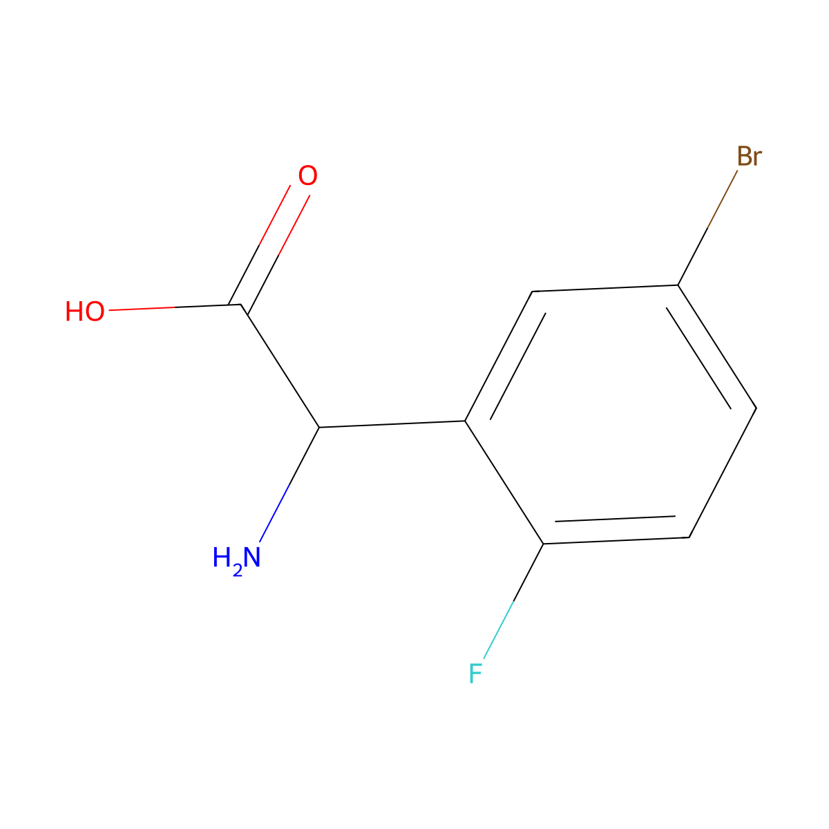 2-Amino-2-(5-bromo-2-fluorophenyl)acetic acid molecular structure, CAS 318269-93-1