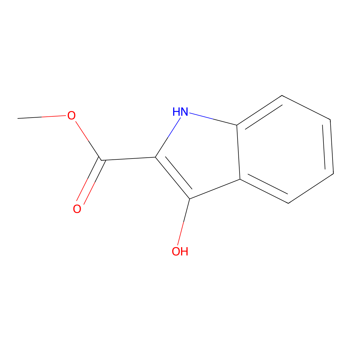 Methyl 3-hydroxy-1H-indole-2-carboxylate molecular structure, CAS 31827-04-0