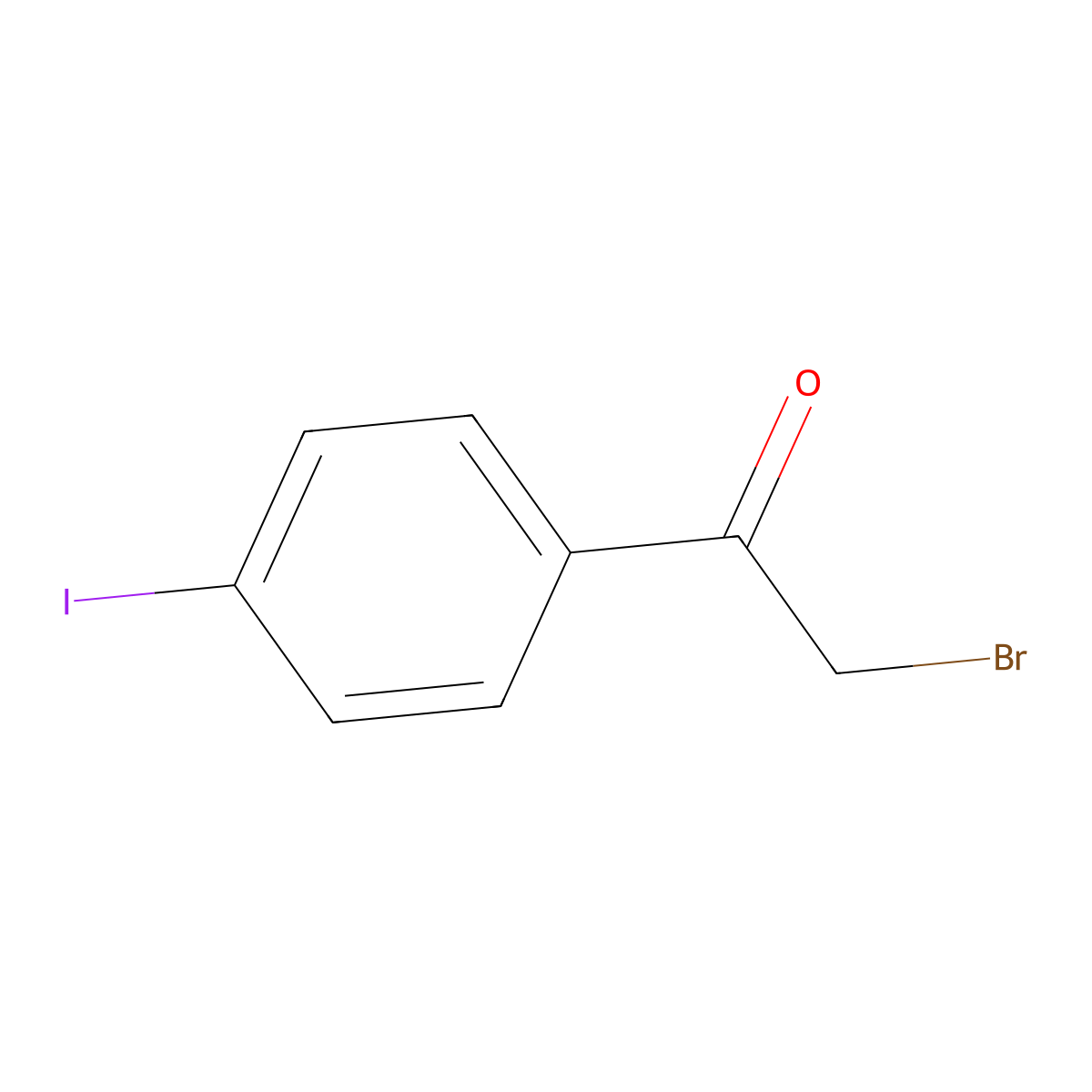2-Bromo-1-(4-iodophenyl)ethanone molecular structure, CAS 31827-94-8