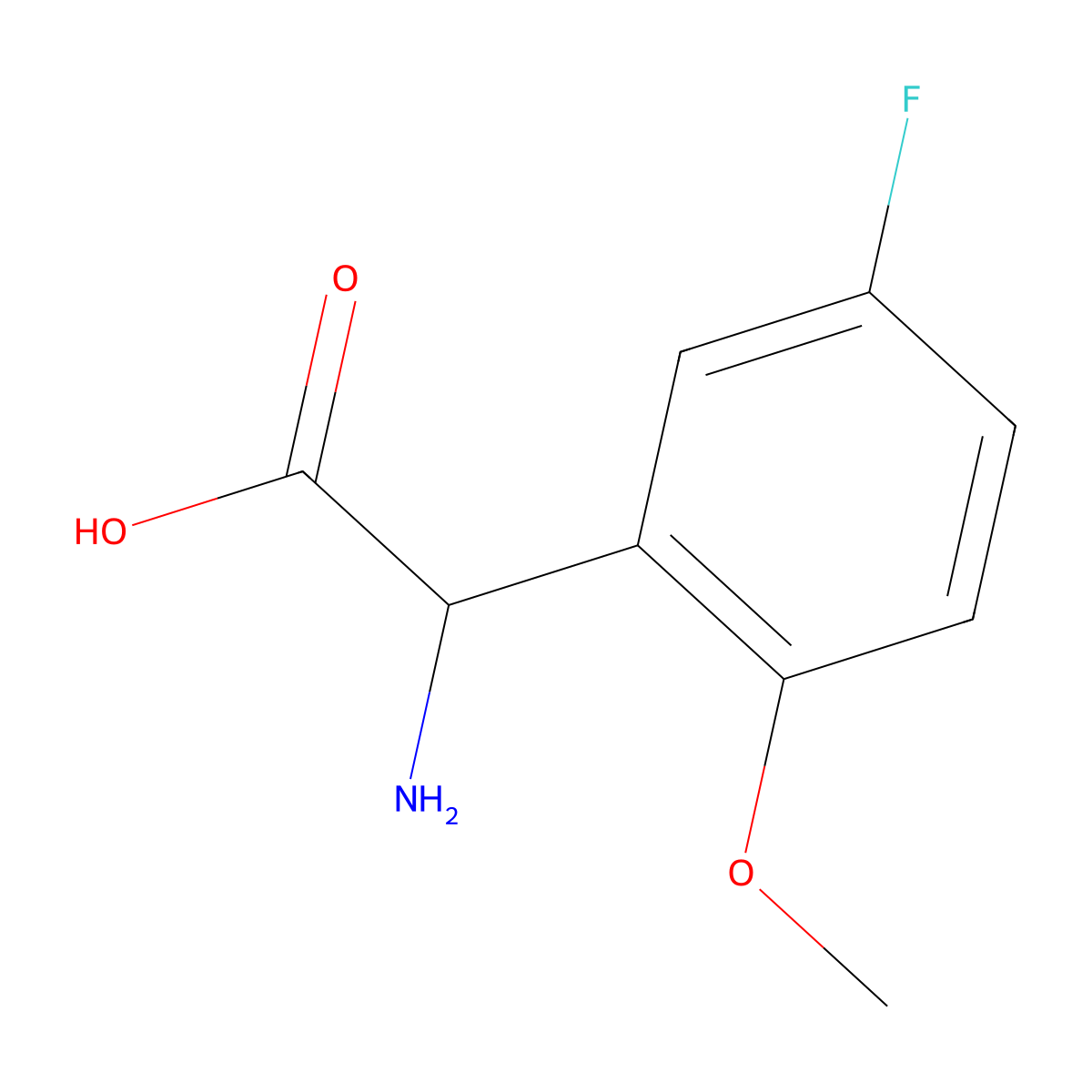 2-Amino-2-(5-fluoro-2-methoxyphenyl)acetic acid molecular structure, CAS 318270-05-2