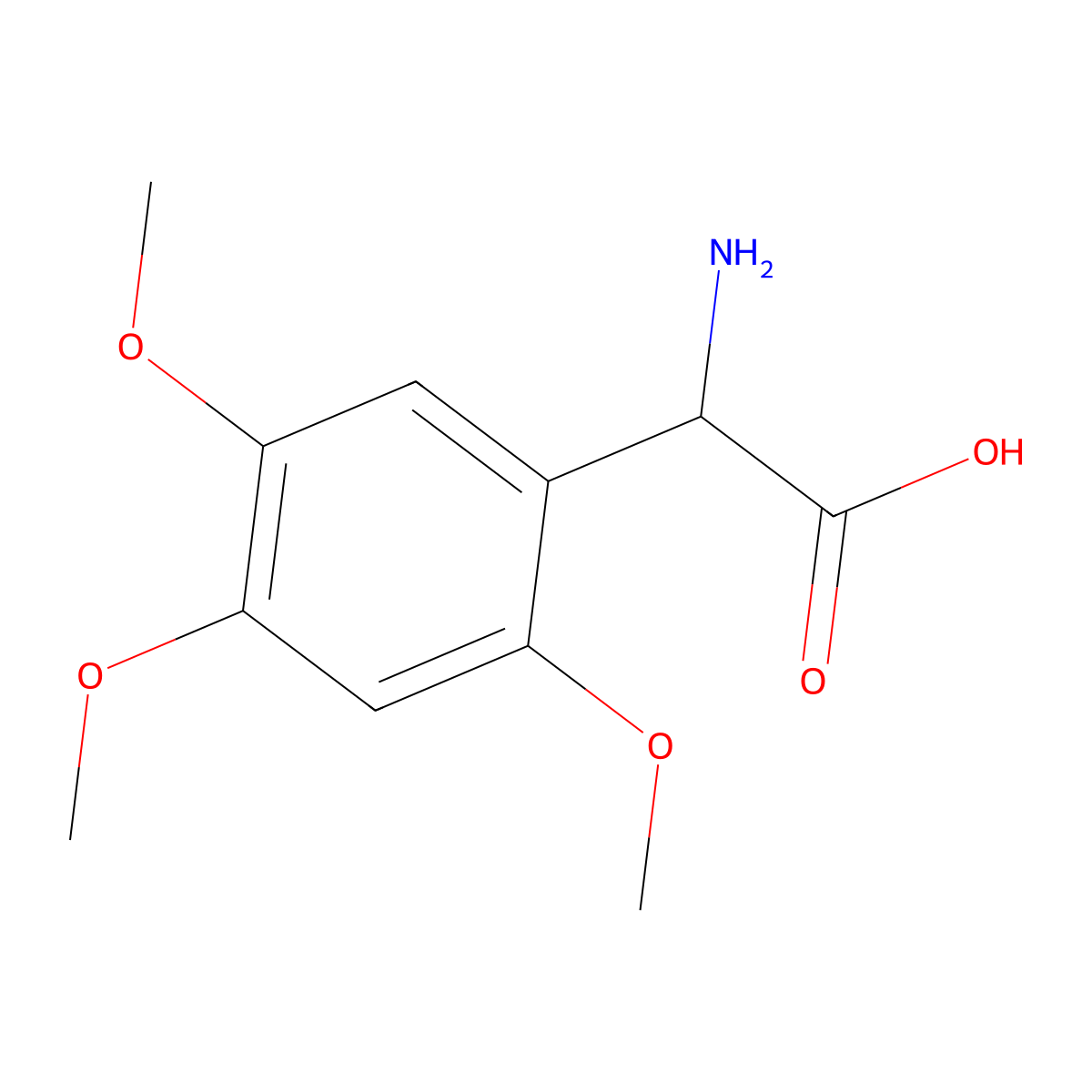 2-amino-2-(2,4,5-trimethoxyphenyl)acetic Acid molecular structure, CAS 318270-07-4