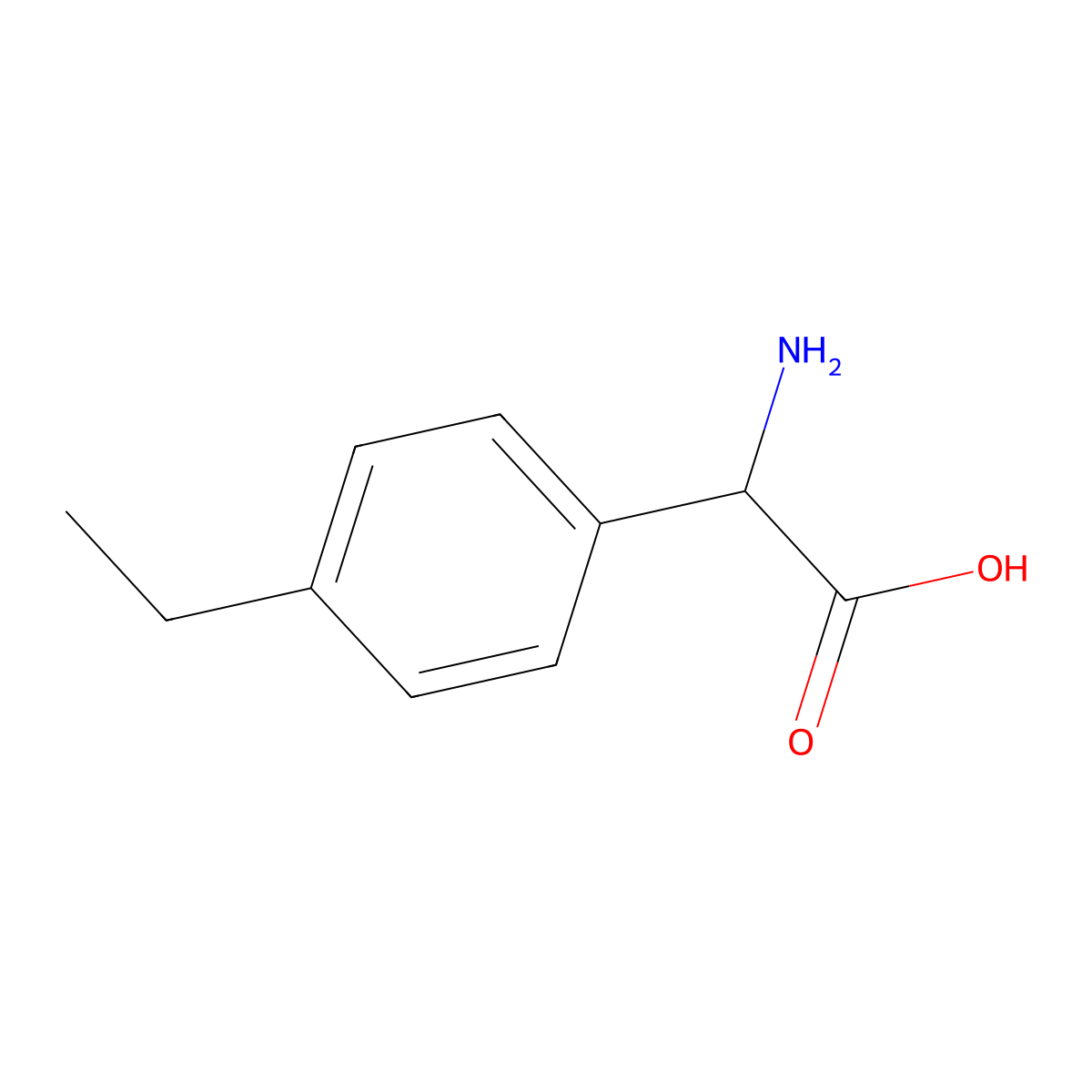 2-amino-2-(4-ethylphenyl)acetic Acid molecular structure, CAS 318270-08-5