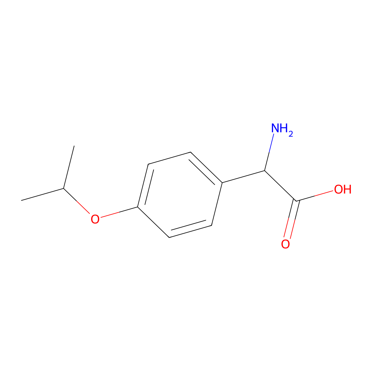 2-Amino-2-(4-isopropoxyphenyl)acetic acid molecular structure, CAS 318270-09-6