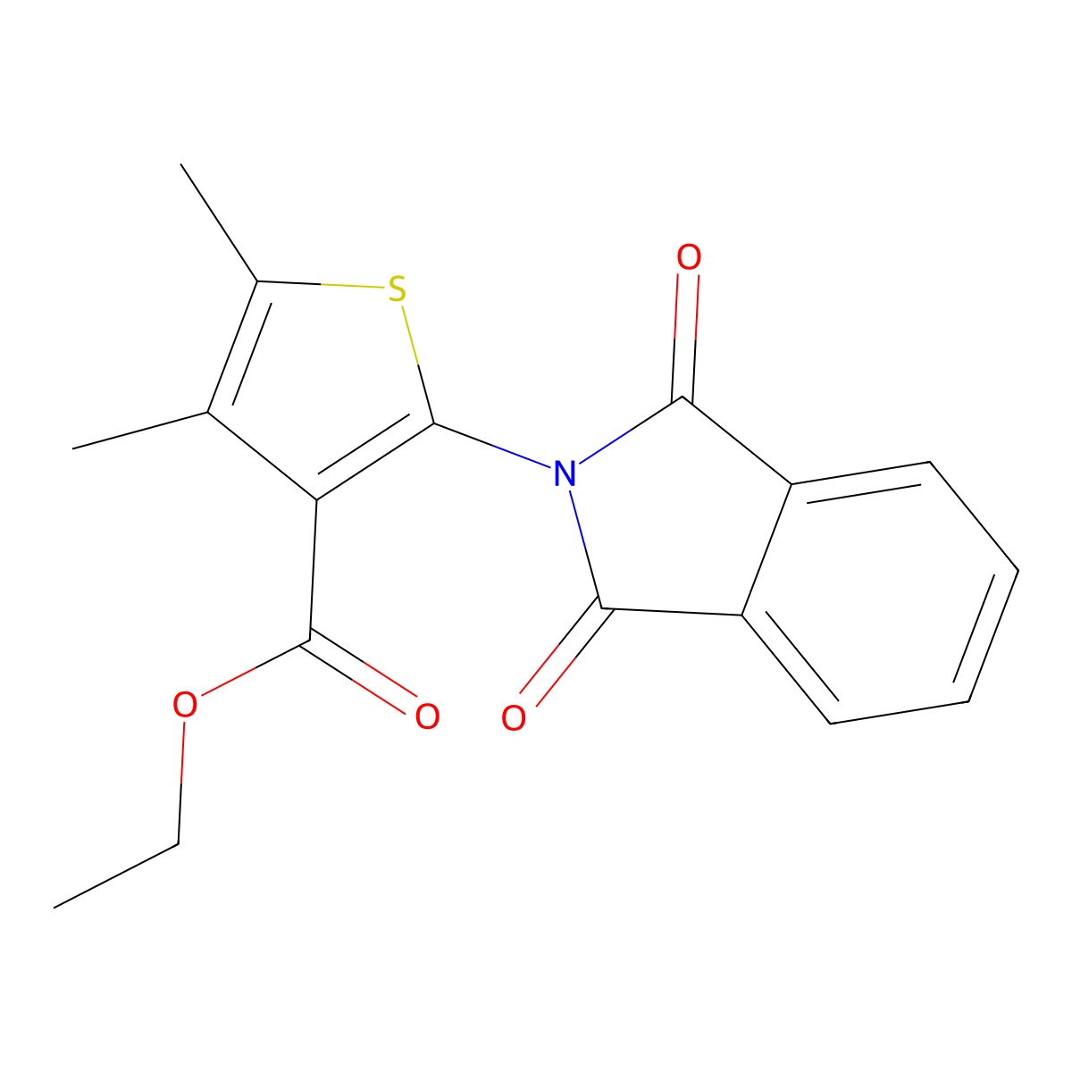 ethyl 2-(1,3-dioxo-1,3-dihydro-2H-isoindol-2-yl)-4,5-dimethylthiophene-3-carboxylate molecular structure, CAS 318271-66-8