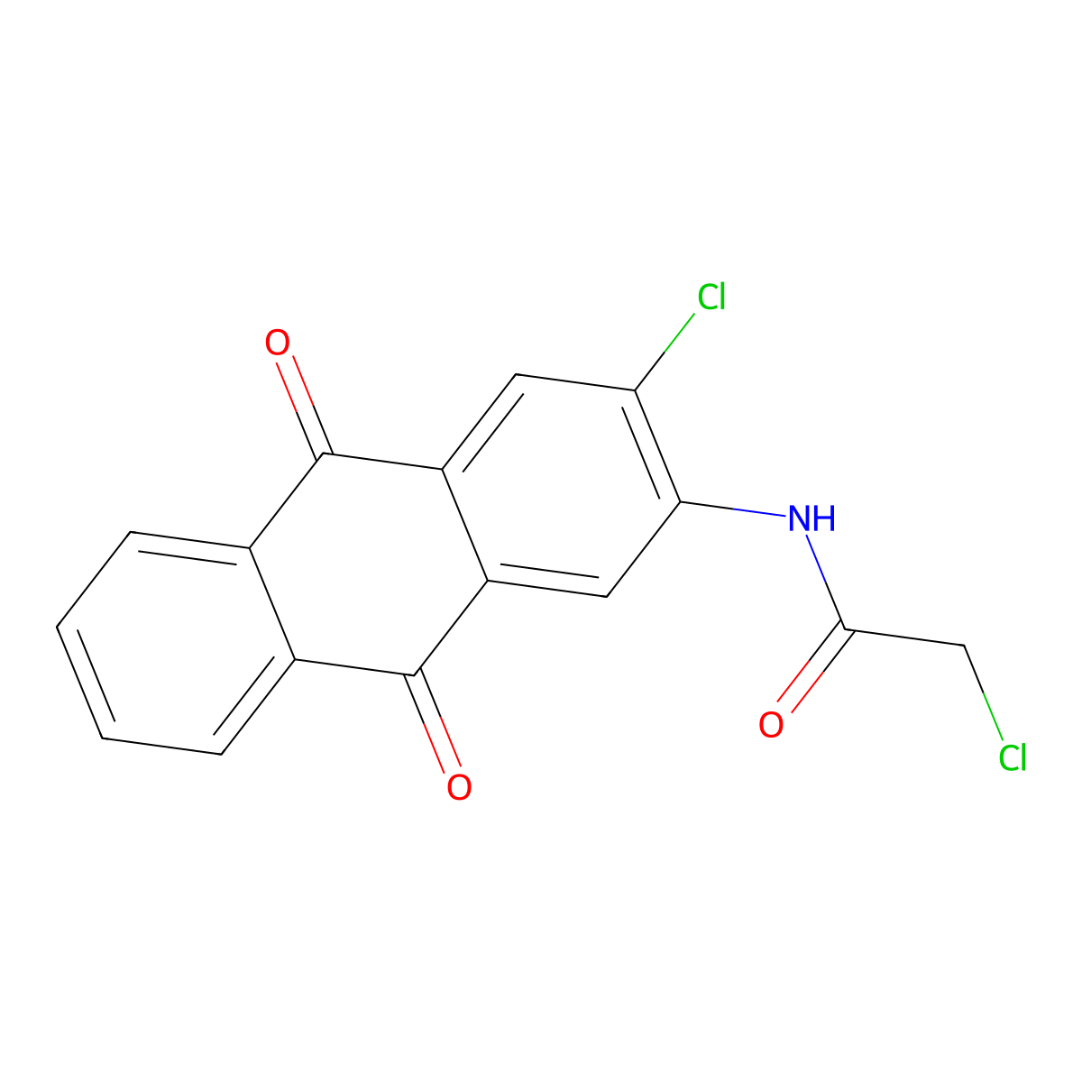 2-chloro-N-(3-chloro-9,10-dioxo-9,10-dihydroanthracen-2-yl)acetamide molecular structure, CAS 318272-33-2