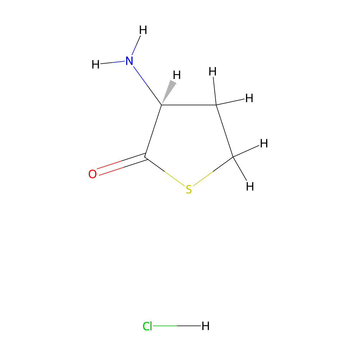 (S)-3-Aminodihydrothiophen-2(3H)-one hydrochloride molecular structure, CAS 31828-68-9