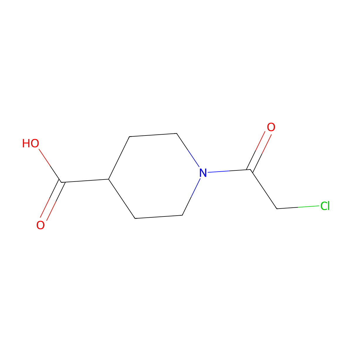 1-(2-Chloroacetyl)piperidine-4-carboxylic acid molecular structure, CAS 318280-69-2