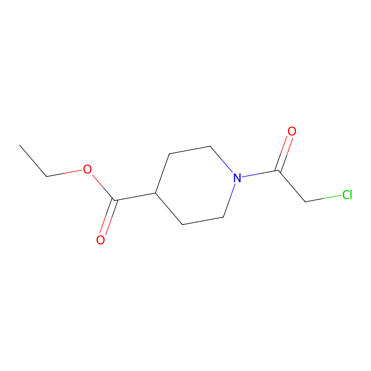 Ethyl 1-(2-chloroacetyl)piperidine-4-carboxylate molecular structure, CAS 318280-71-6
