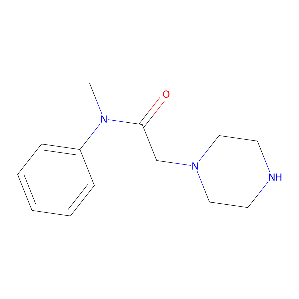 N-methyl-N-phenyl-2-(piperazin-1-yl)acetamide molecular structure, CAS 318280-95-4