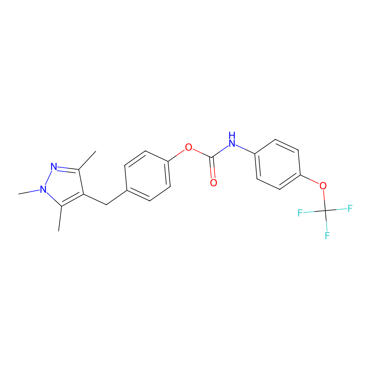 4-[(1,3,5-trimethyl-1H-pyrazol-4-yl)methyl]phenyl N-[4-(trifluoromethoxy)phenyl]carbamate molecular structure, CAS 318284-37-6