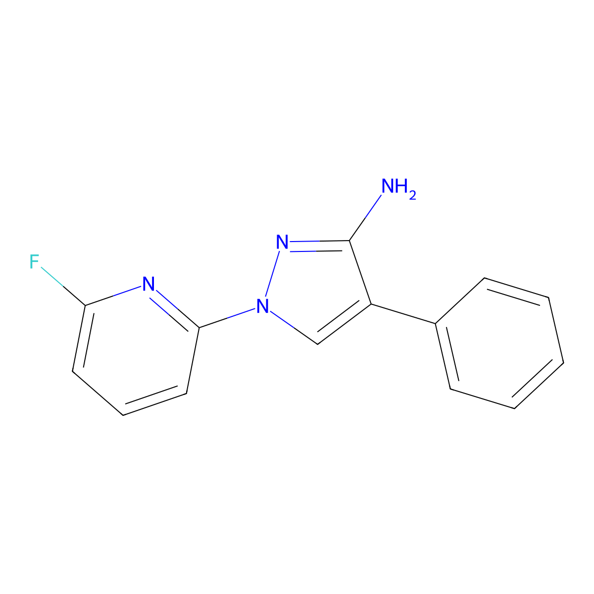 1-(6-fluoro-2-pyridinyl)-4-phenyl-1H-pyrazol-3-amine molecular structure, CAS 318284-43-4
