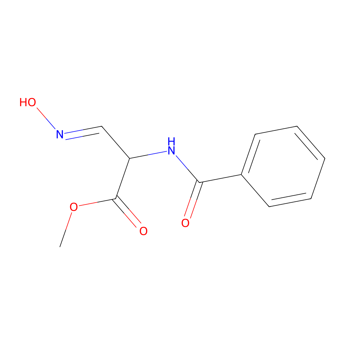 Methyl 2-(benzoylamino)-3-(hydroxyimino)propanoate molecular structure, CAS 318284-56-9