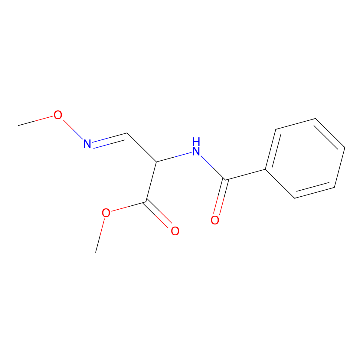 methyl (3E)-3-(methoxyimino)-2-(phenylformamido)propanoate molecular structure, CAS 318284-57-0