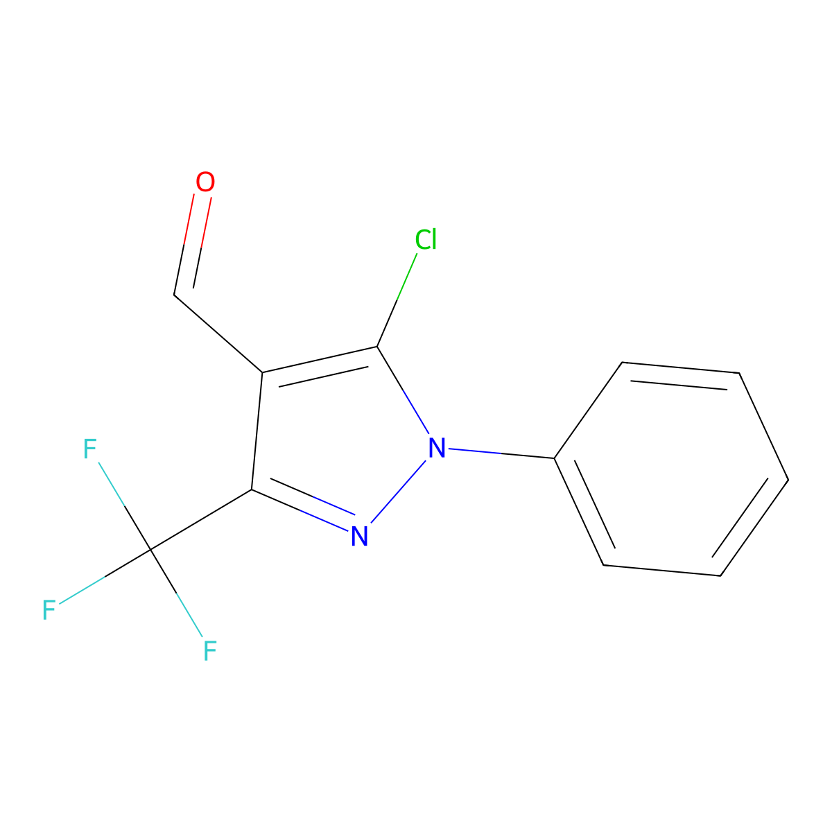 5-chloro-1-phenyl-3-(trifluoromethyl)-1H-pyrazole-4-carbaldehyde molecular structure, CAS 318288-78-7