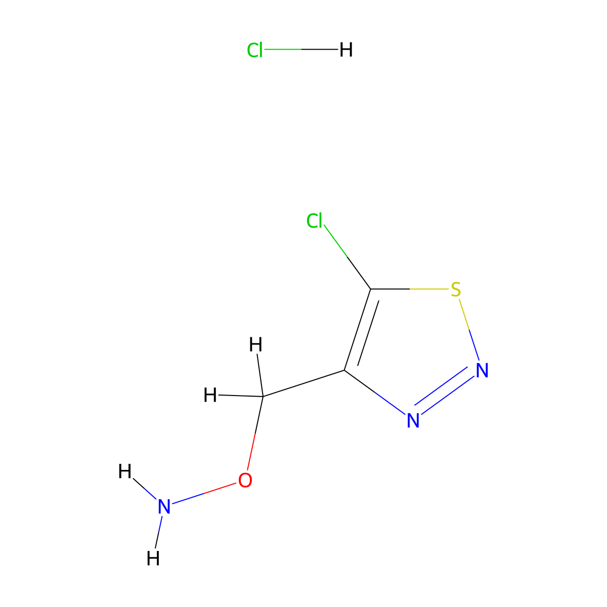 O-[(5-chloro-1,2,3-thiadiazol-4-yl)methyl]hydroxylamine hydrochloride molecular structure, CAS 318288-80-1