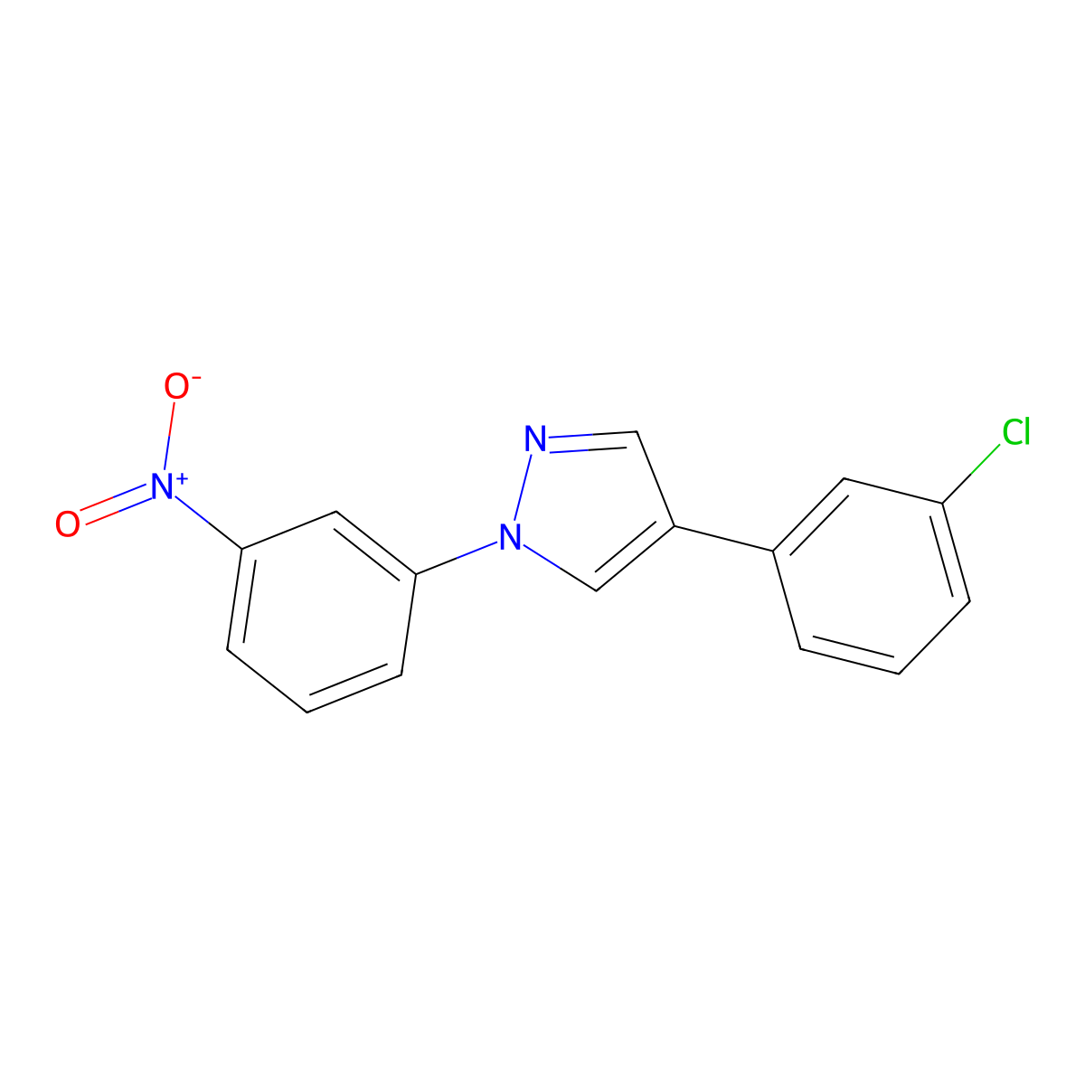 4-(3-chlorophenyl)-1-(3-nitrophenyl)-1H-pyrazole molecular structure, CAS 318288-84-5