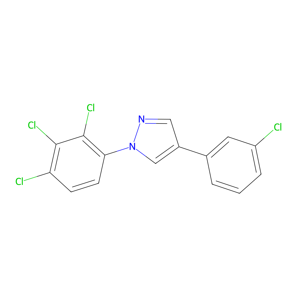 4-(3-chlorophenyl)-1-(2,3,4-trichlorophenyl)-1H-pyrazole molecular structure, CAS 318288-88-9