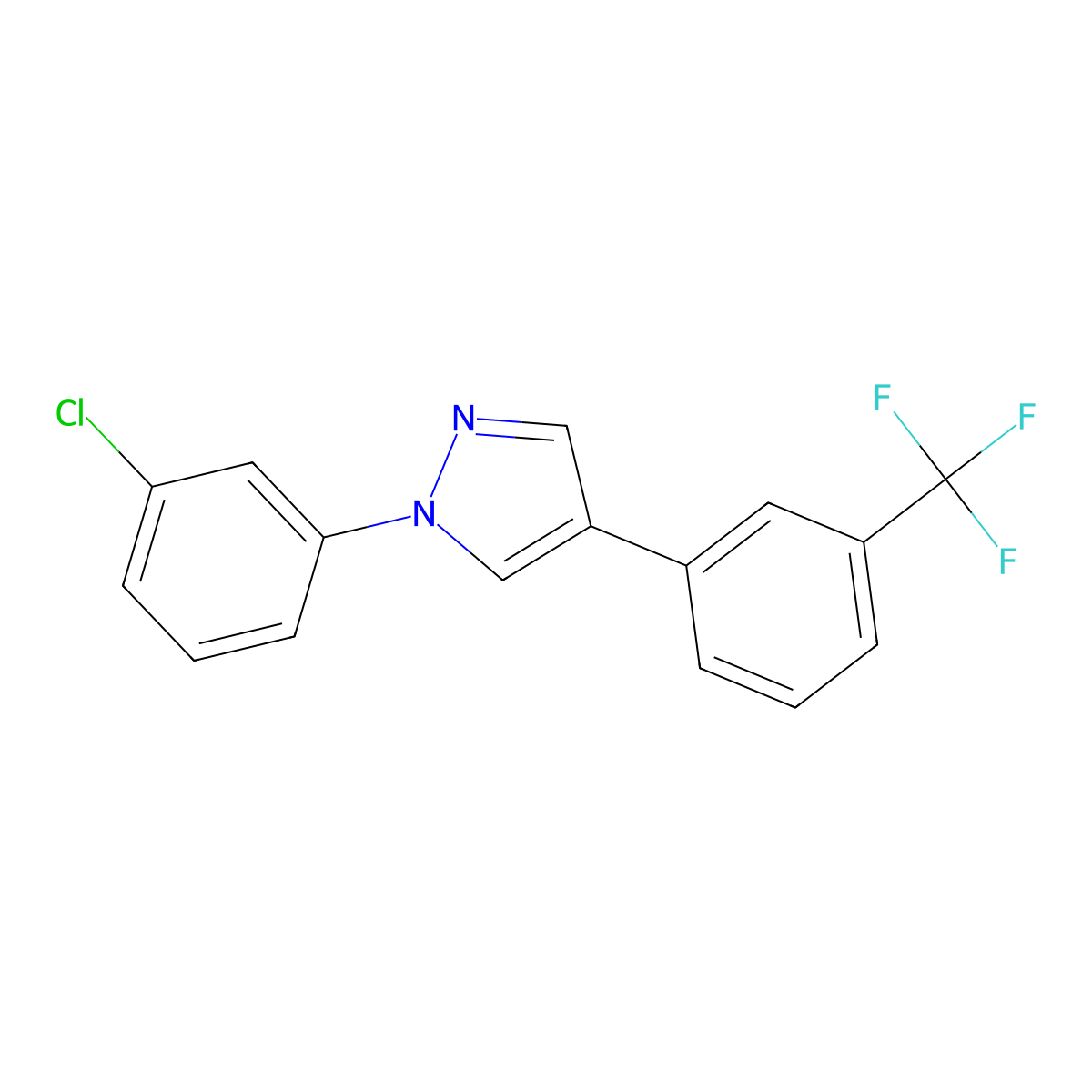 1-(3-chlorophenyl)-4-[3-(trifluoromethyl)phenyl]-1H-pyrazole molecular structure, CAS 318288-92-5