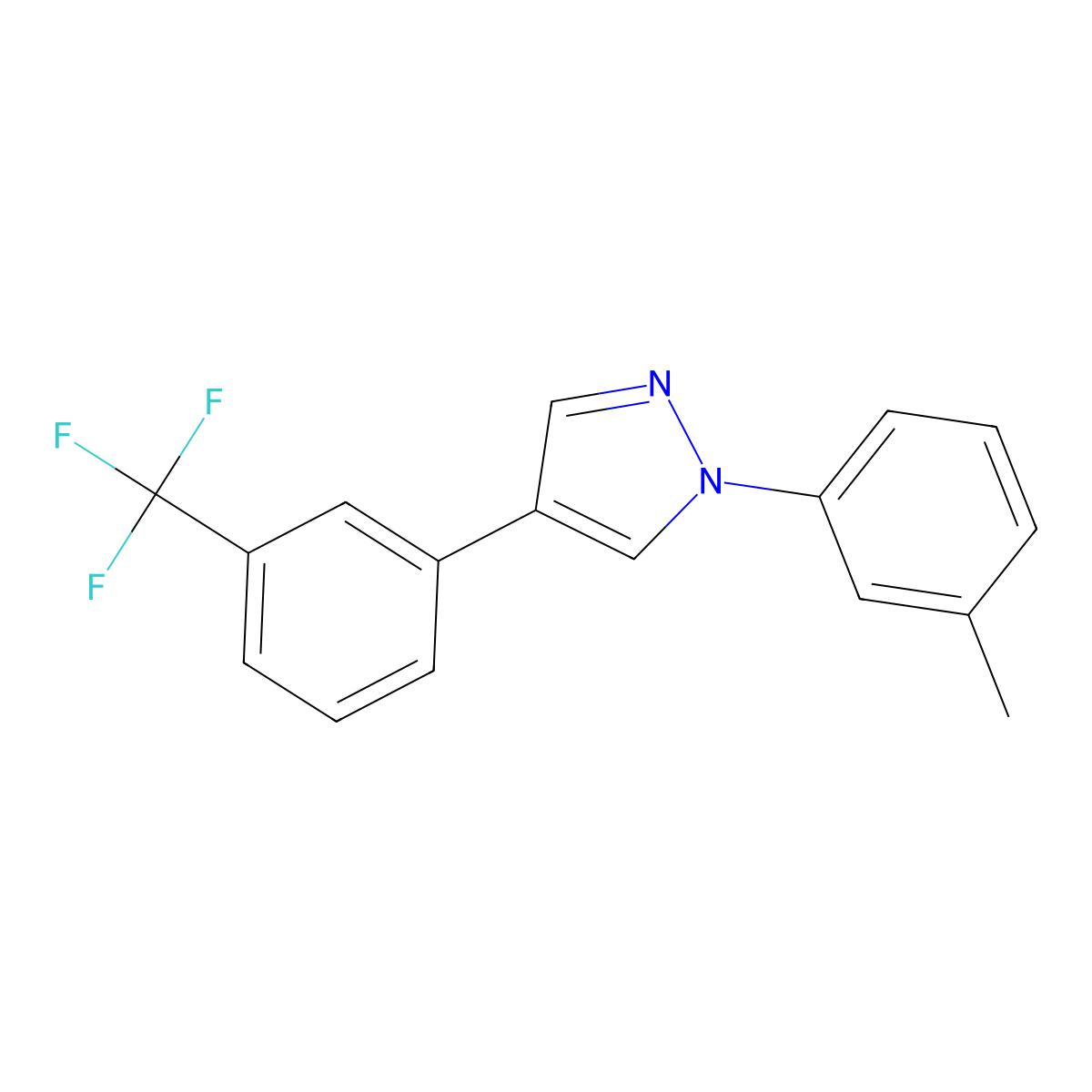 1-(3-methylphenyl)-4-[3-(trifluoromethyl)phenyl]-1H-pyrazole molecular structure, CAS 318288-96-9