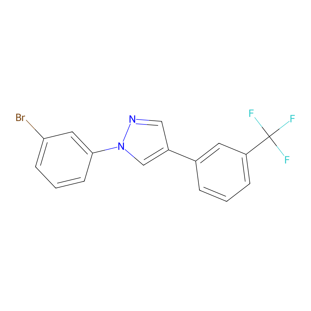 1-(3-bromophenyl)-4-[3-(trifluoromethyl)phenyl]-1H-pyrazole molecular structure, CAS 318288-98-1