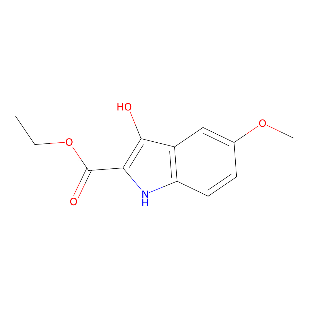Ethyl 3-hydroxy-5-methoxy-1H-indole-2-carboxylate molecular structure, CAS 318292-61-4