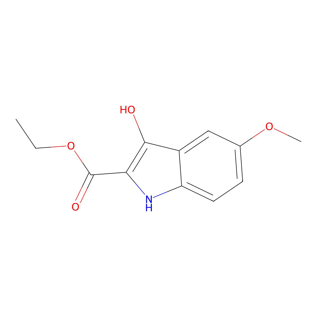 Ethyl 3-hydroxy-5-methoxy-1H-indole-2-carboxylate molecular structure, CAS 318292-61-4