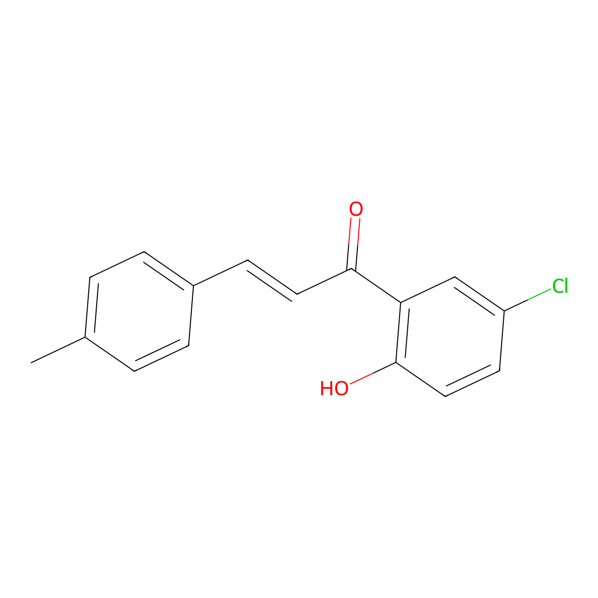 (2E)-1-(5-chloro-2-hydroxyphenyl)-3-(4-methylphenyl)prop-2-en-1-one molecular structure, CAS 318296-22-9