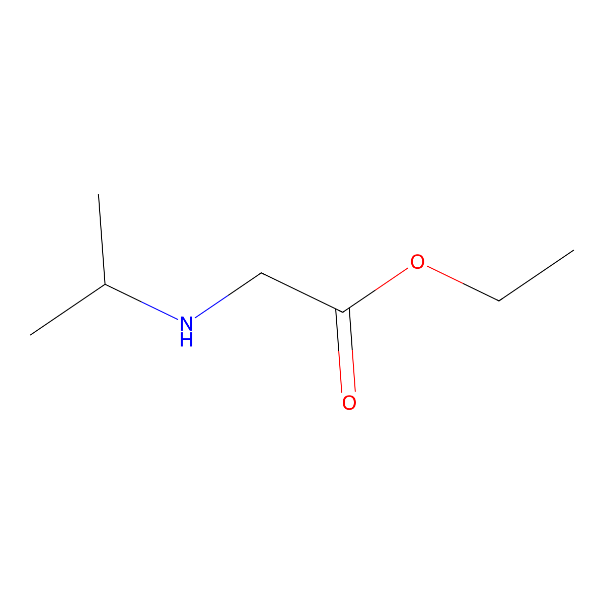 Ethyl 2-((propan-2-yl)amino)acetate molecular structure, CAS 3183-22-0