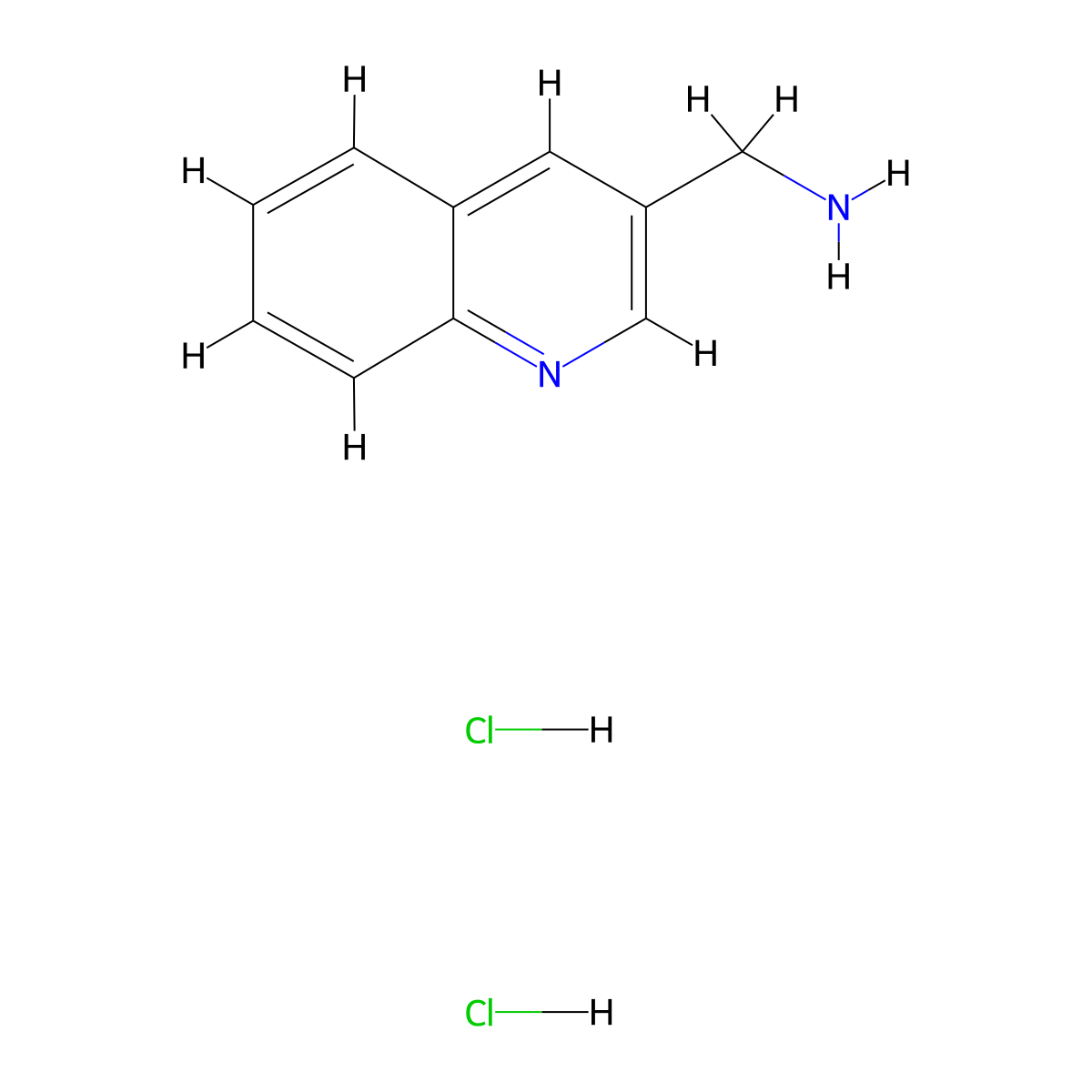 Quinolin-3-ylmethanamine dihydrochloride molecular structure, CAS 31842-22-5