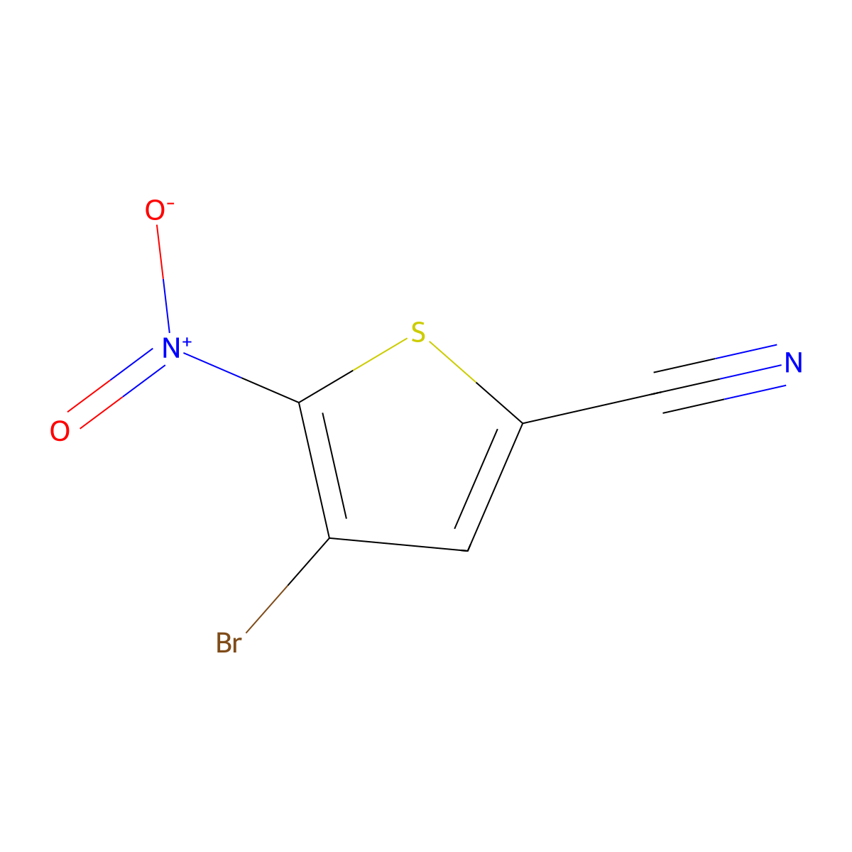 4-Bromo-5-nitrothiophene-2-carbonitrile molecular structure, CAS 31845-00-8