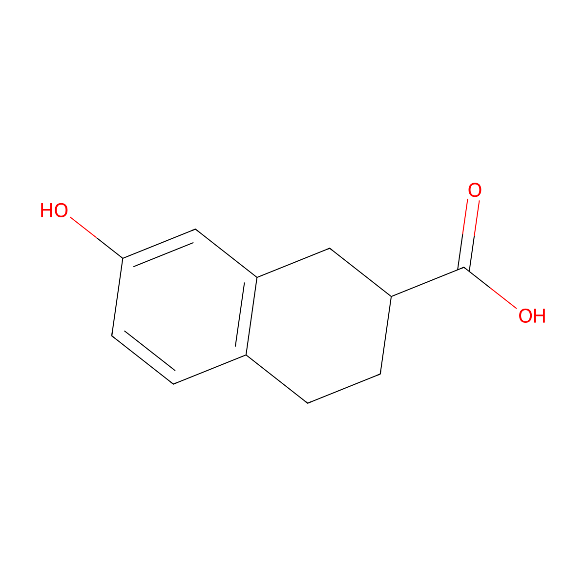 7-Hydroxy-1,2,3,4-tetrahydronaphthalene-2-carboxylic acid molecular structure, CAS 31846-36-3