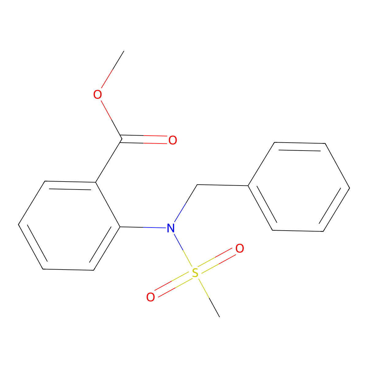 Methyl 2-[benzyl(methylsulfonyl)amino]benzoate molecular structure, CAS 31846-94-3