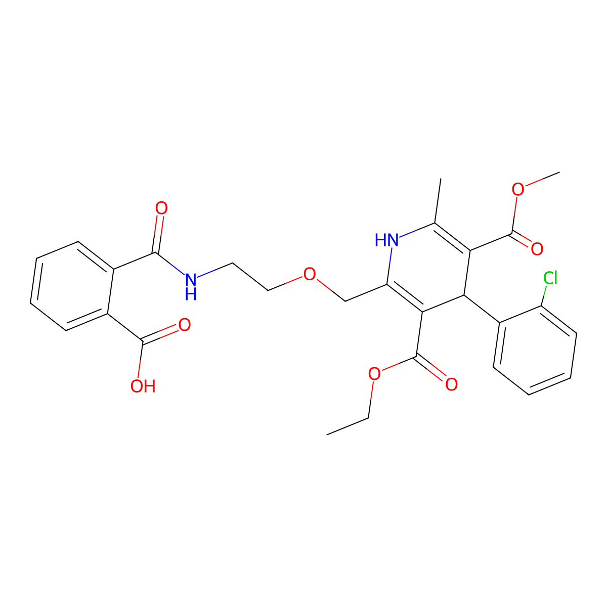 3-Ethyl 5-methyl 2-[[2-[(2-carboxybenzoyl)amino]ethoxy]methyl]-4-(2-chlorophenyl)-1,4-dihydro-6-methyl-3,5-pyridinedicarboxylate molecular structure, CAS 318465-73-5