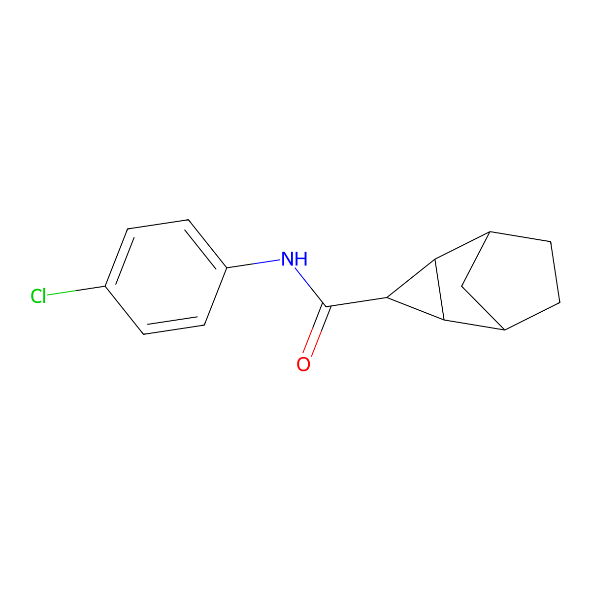 N-(4-chlorophenyl)tricyclo[3.2.1.0~2,4~]octane-3-carboxamide molecular structure, CAS 318465-98-4