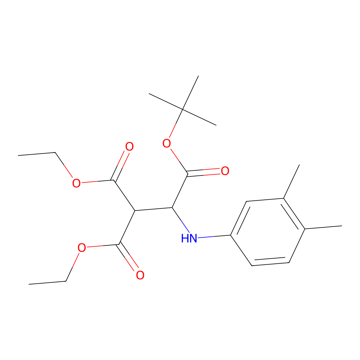 2-(Tert-butyl) 1,1-diethyl 2-(3,4-dimethylanilino)-1,1,2-ethanetricarboxylate molecular structure, CAS 318466-06-7