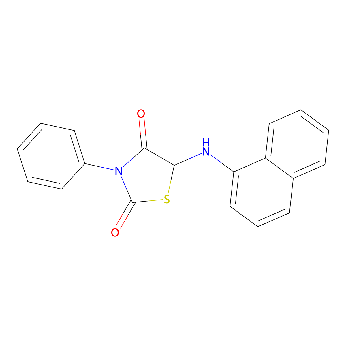 5-(Naphthalen-1-ylamino)-3-phenyl-1,3-thiazolidine-2,4-dione molecular structure, CAS 318466-20-5
